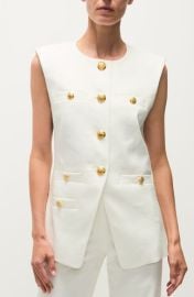 Veronica Beard Tamara Linen Blend Vest at Nordstrom