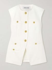 Veronica Beard Tamara Linen Vest in Off White at Net a Porter