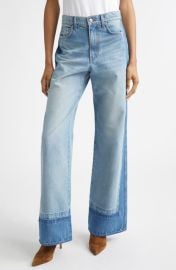 Veronica Beard Taylor Colorblock High Waist Wide Leg Jeans at Nordstrom