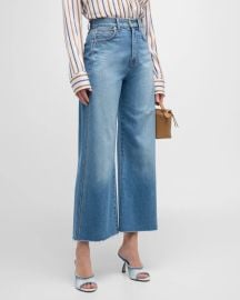 Veronica Beard Taylor Cropped High Rise Wide Leg Jeans at Neiman Marcus