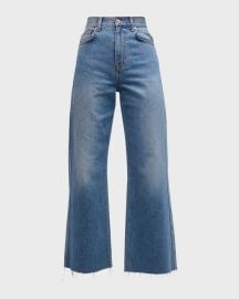 Veronica Beard Taylor Cropped High Rise Wide Leg Jeans at Neiman Marcus