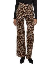 Veronica Beard Taylor High Rise Wide Leg Jeans in Washed Leopard Bloomingdale39s at Bloomingdales