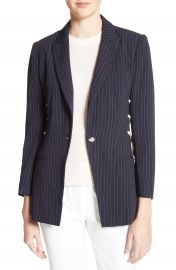 Veronica Beard Taylor Lace-Up Pinstripe Blazer at Nordstrom