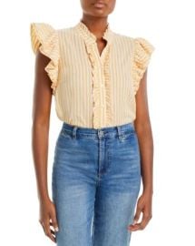 Veronica Beard Tenille Striped Ruffled Shirt Bloomingdales at Bloomingdales