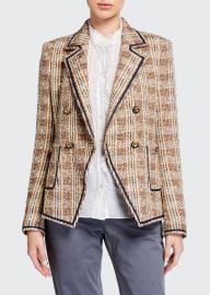 Veronica Beard Theron Double-Breasted Plaid Jacket - at Bergdorf Goodman