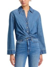 Veronica Beard Timothy Twist Hem Denim Shirt Bloomingdalex27s Women at Bloomingdales