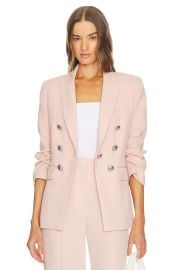 Veronica Beard Tomi Dickey Double Breasted Jacket in Ballet Pink at Revolve