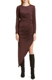 Veronica Beard Tristana Long Sleeve Ruched Asymmetric Dress at Nordstrom