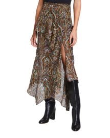 Veronica Beard Trixie Paisley Ruffle Maxi Skirt at Neiman Marcus