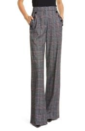 Veronica Beard Tuli Glen Plaid Wide Leg Pants at Nordstrom