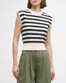 Veronica Beard Vera Striped Sleeveless Sweater at Neiman Marcus