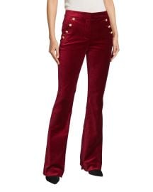 Veronica Beard Verity Velvet High Rise Button Pants at Neiman Marcus