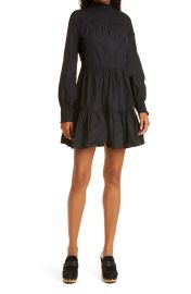 Veronica Beard Vigore Smocked Ruffle Long Sleeve Minidress at Nordstrom