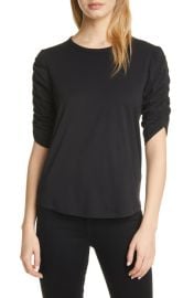 Veronica Beard Waldorf Ruched Sleeve T-Shirt at Nordstrom