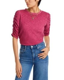 Veronica Beard Waldorf Ruched Sleeve Tee Bloomingdales at Bloomingdales