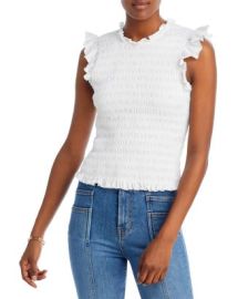 Veronica Beard Wyles Smocked Cotton Tank Top Bloomingdales at Bloomingdales