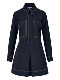Veronica Beard contrast-stitch Shirt Mini Dress Blue at Farfetch