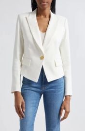 Veronica beard Hosanna Linen Blend Dickey Jacket in white at Nordstrom