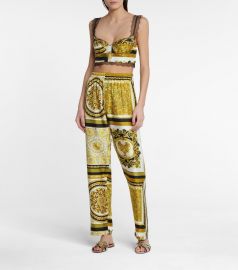 Versace - Barocco Mosaic printed silk pants at Mytheresa