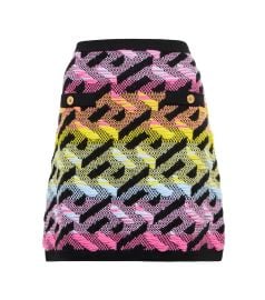 Versace - La Greca wool-blend miniskirt at Mytheresa