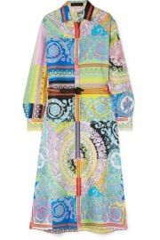 Versace - Printed silk-twill midi dress at Net A Porter