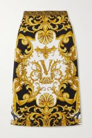 Versace - Printed stretch-jersey skirt at Net A Porter