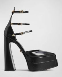 Versace 160MM La Medusa Platform Point Toe Mary Jane Patent at Neiman Marcus