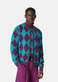 Versace Argyle Knitted Cardigan Men Knitwear bull Regarti at Regarti