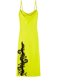 Versace Barocco-lace Embellished Satin Midi Dress - at Farfetch