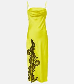 Versace Barocco lace appliqu slip dress at Mytheresa