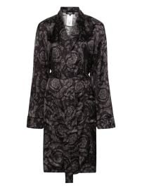 Versace Barocco-print Belted Robe Black at Farfetch