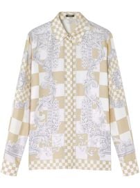 Versace Barocco print Checked Shirt at Farfetch