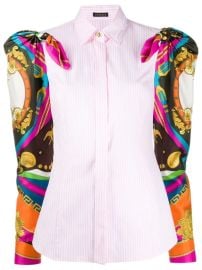 Versace Baroque Sleeves Striped Shirt at Farfetch