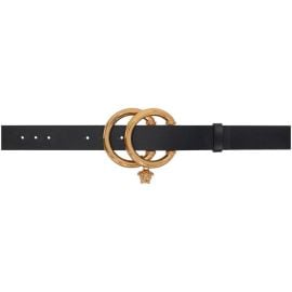 Versace Black Double-Ring Medusa Charm Belt SSENSE at ssense