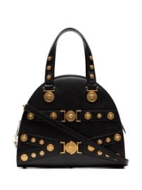 Versace Black Embellished Medusa Tote  com at Farfetch