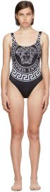 Versace Black Medusa One Piece Swimsuit at Ssense