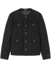 Versace Boucl Tweed Jacket Black at Farfetch