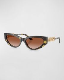 Versace Bright Greca Embellished Cat-Eye Sunglasses at Neiman Marcus