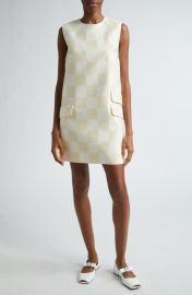 Versace Check Duchesse Satin Shift Minidress at Nordstrom