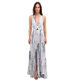 Versace Collection Graphic Print Maxi Dress VioletStampa at 6pm