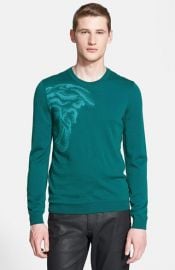 Versace Collection Medusa Logo Virgin Wool Crewneck Sweater at Nordstrom