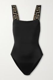 Versace Contrast Straps One Piece Swimsuit at Net a Porter