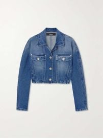 Versace Cropped Denim Jacket at Net a Porter