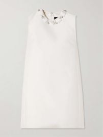 Versace Embellished Satin Mini Dress at Net a Porter