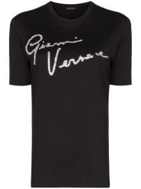 Versace Embellished Signature Logo T-shirt - at Farfetch