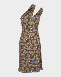 Versace Floral Print One-Shoulder Backless Crepe Cocktail Dress at Neiman Marcus