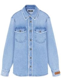 Versace Frayed Denim Overshirt at Farfetch