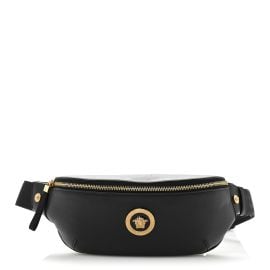 Versace Grained Calfskin Vanitas Medea Belt Bag Black 1737992 FASHIONPHILE at Fashionphile