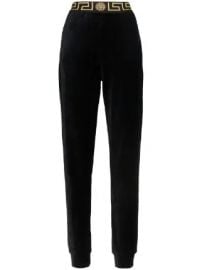 Versace Greek Key-trimmed velvet joggers at Farfetch