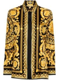 Versace Heritage Barocco-print Silk Shirt Black AZ at Farfetch